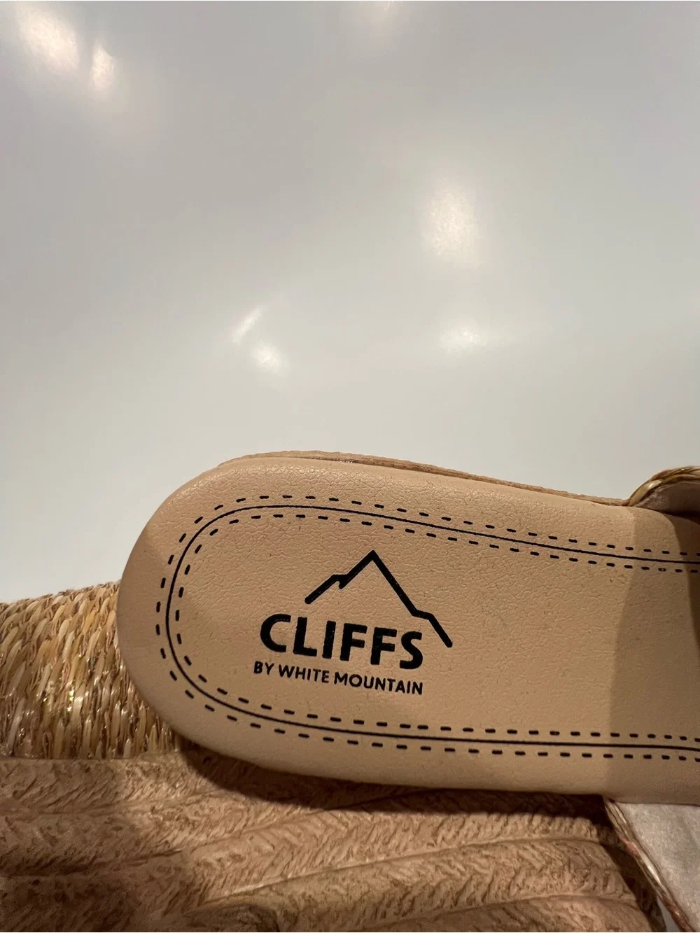 Cliffs by WHITE MOUNTAIN Tan Woven Espadrille Platform Mule